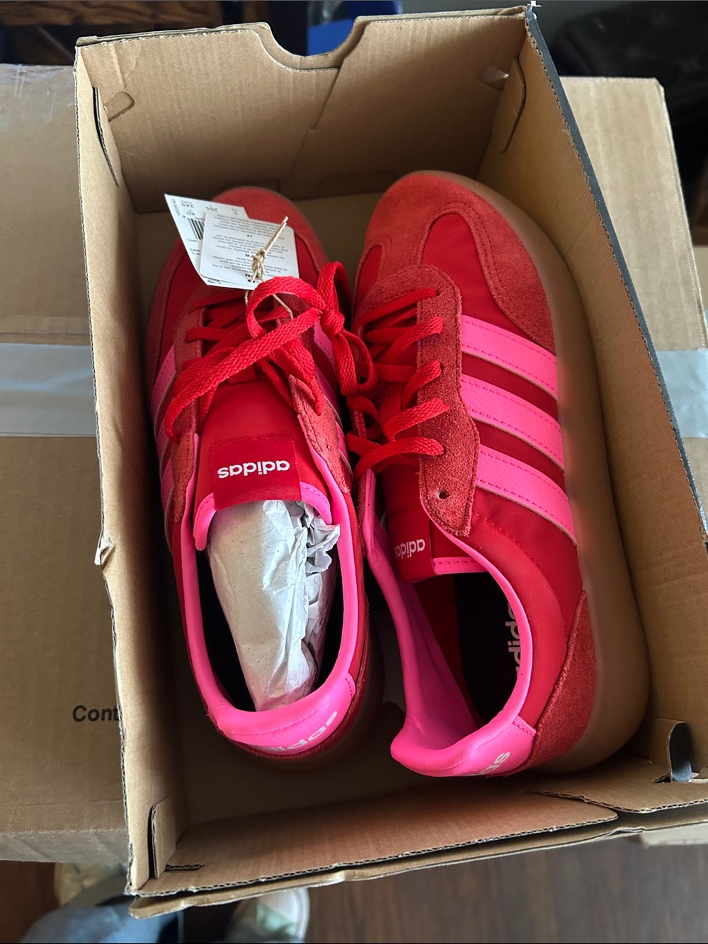 adidas Women’s Gazelle Sneakers in Red and Pink